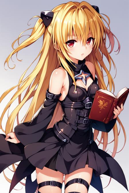 31755-131596828-konjiki no yami,1girl,solo,long hair,blonde hair,book,thigh strap,detached sleeves,very long hair,red eyes,white background,hold.png